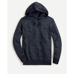 NWT j.CREW Plaited linen-cotton hooded Men’s sweater Blue Size XXL